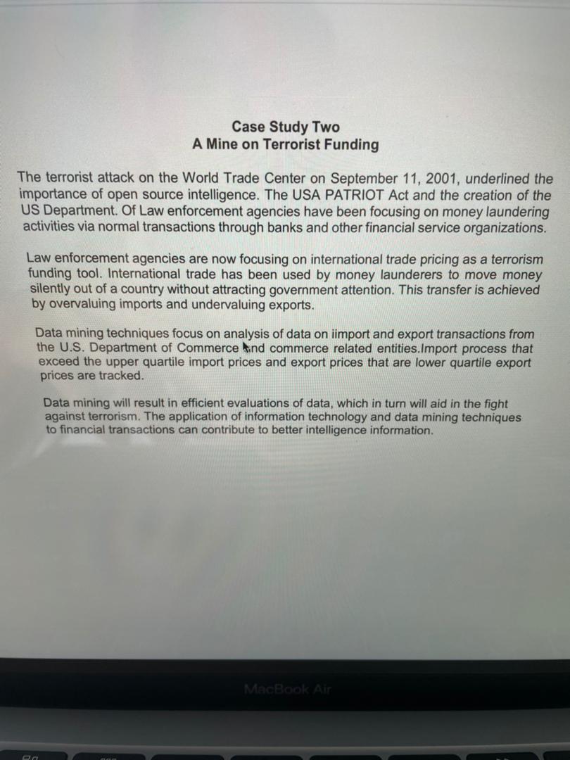 Case Study (LAQ) 1. Based on Case Study Two, how