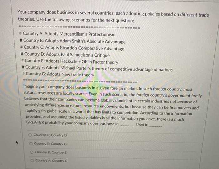 Your company does business in several countries,