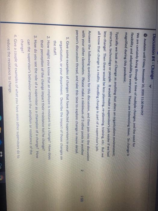 Discussion #4 - Change Available until Friday,