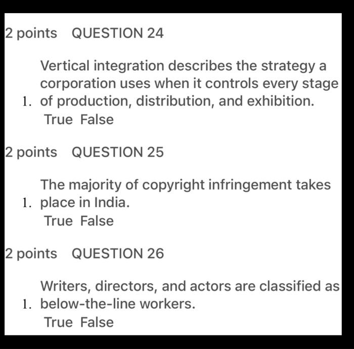 please answer correct 2 points QUESTION 24