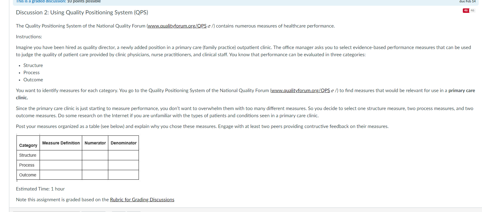 This is a graded discussion: 10 points possible