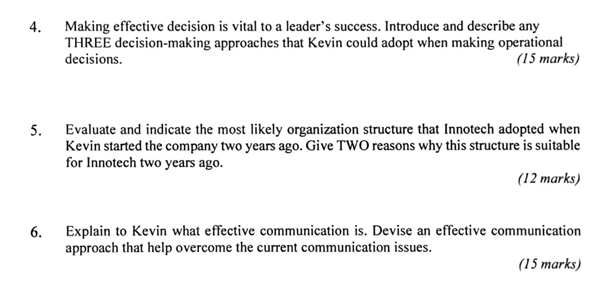Case Study Read the case below and answer ALL