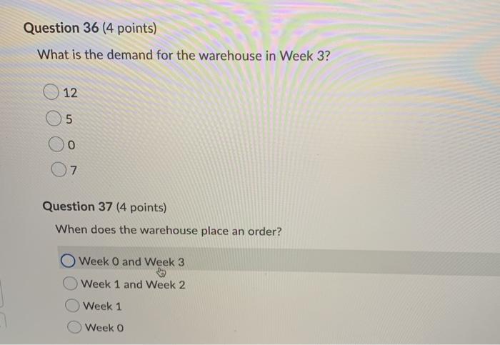 Question 33 (4 points) Please use the following