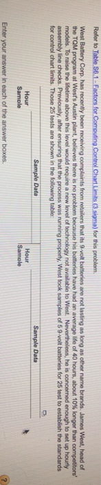 Refer to Table 56.1 - Factors for Computing