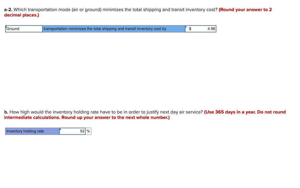 The table below provides shipping rates for