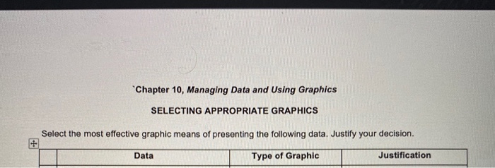 "Chapter 10, Managing Data and Using Graphics