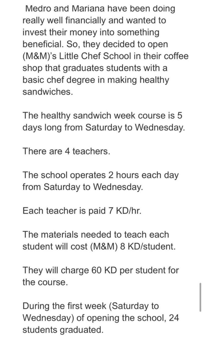 Please I need 1 line explanation for each answer