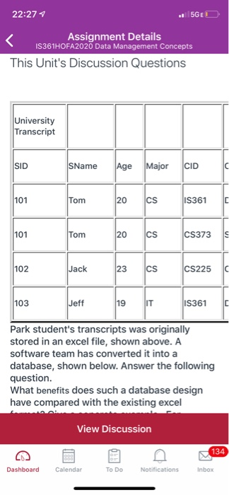 Park student's transcripts was originally stored