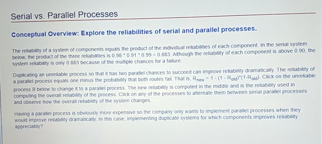 Serial vs. Parallel Processes Conceptual