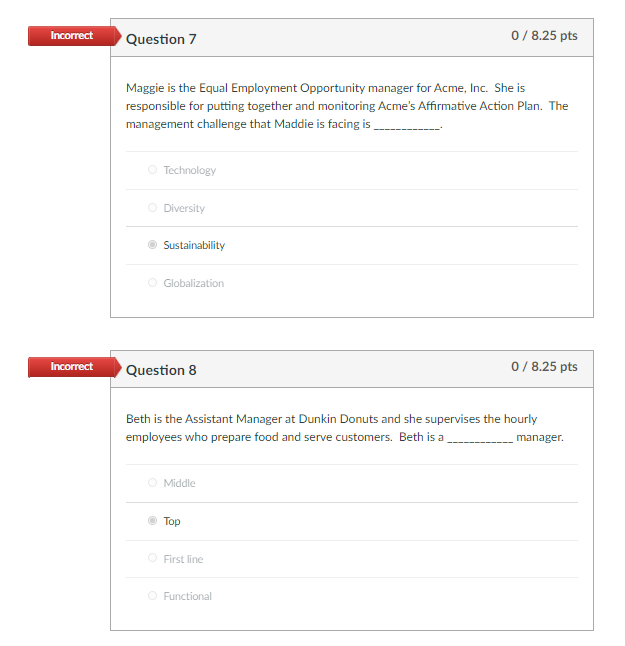 Incorrect Question 7 0/ 8.25 pts Maggie is the