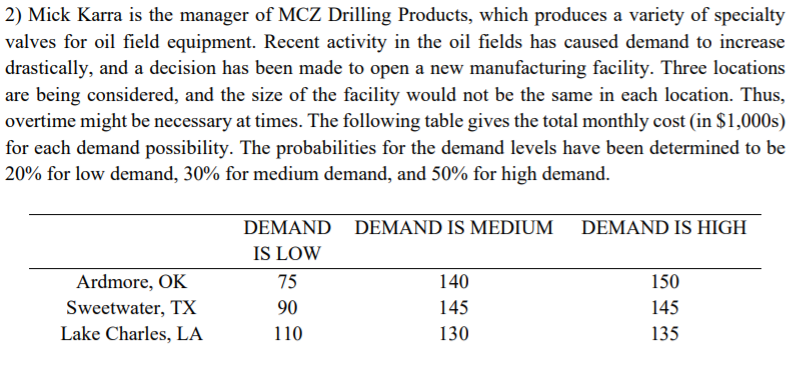 Which location would be selected based on the