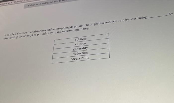 down Select one entry for the bla by It is often
