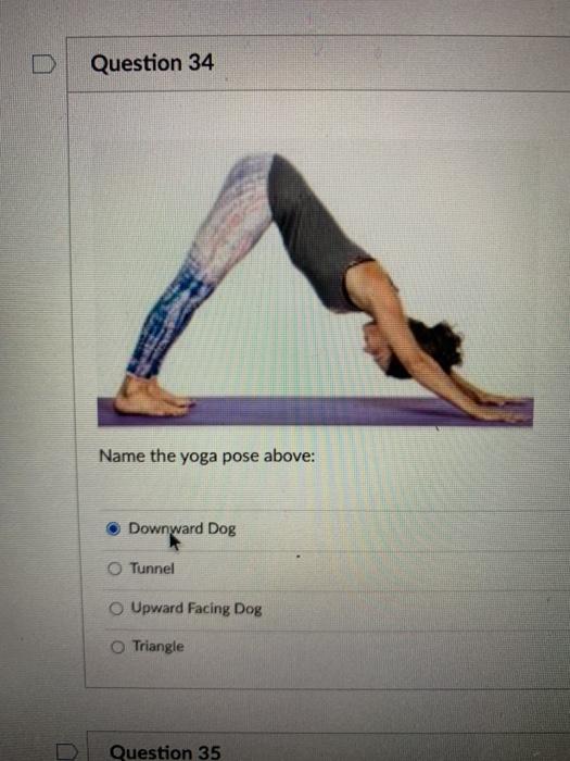 Question 35 Name the yoga pose above: Touch