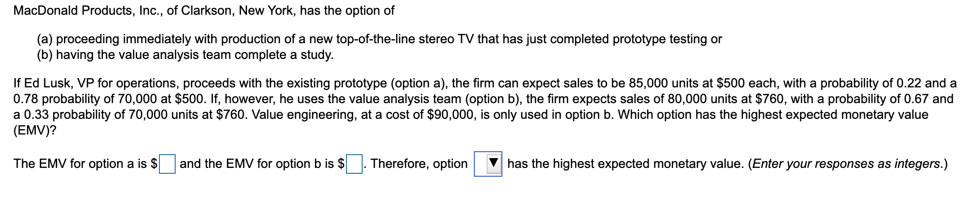 MacDonald Products, Inc., of Clarkson, New York,