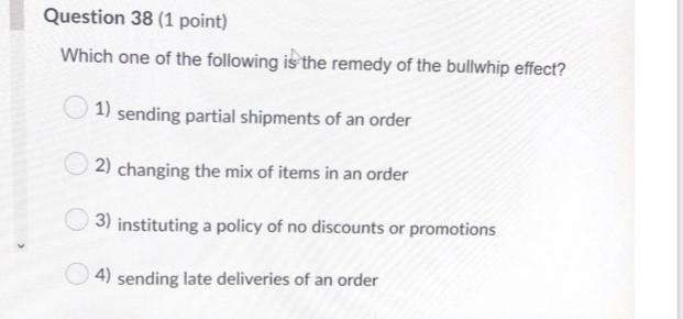 Question 36 (1 point) A typical responsive supply