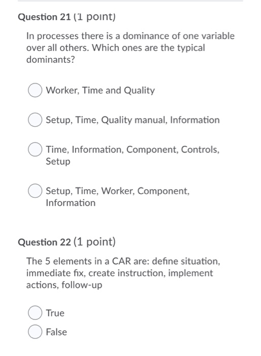 Question 21 (1 point) In processes there is a