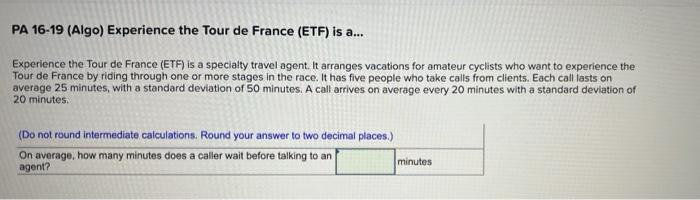 PA 16-19 (Algo) Experience the Tour de France