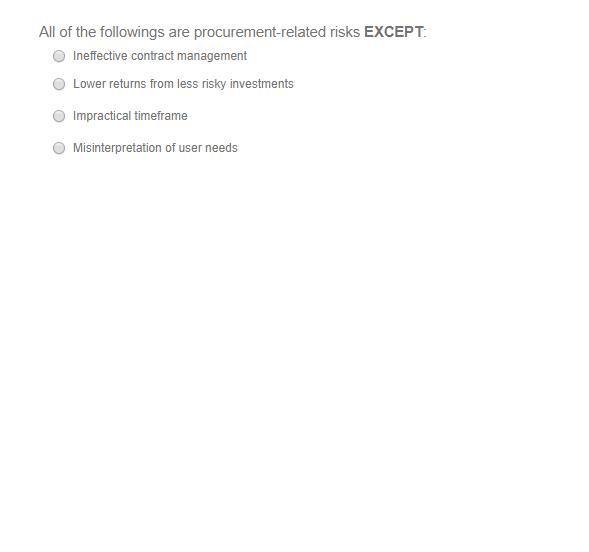 All of the followings are procurement-related