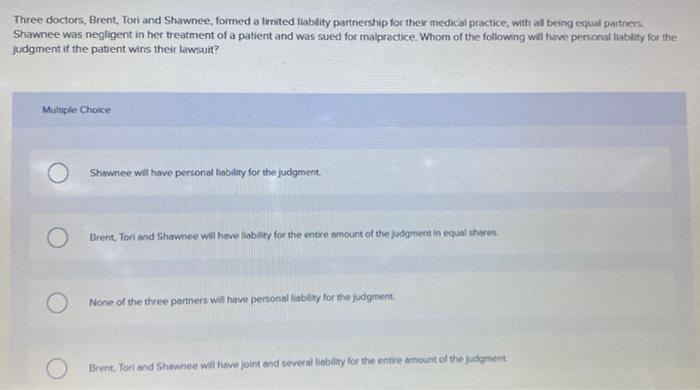 Three doctors, Brent, Tori and Shawnee, formed a