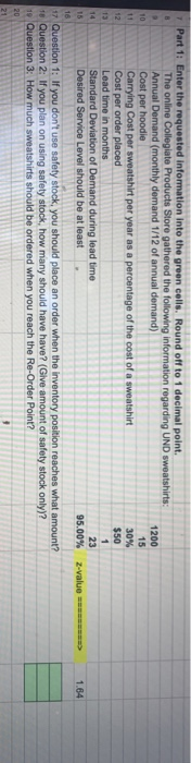 please include any excel calculations! B 10 11