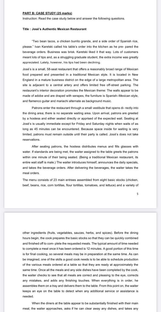 PART B: CASE STUDY (25 marks) Instruction: Read