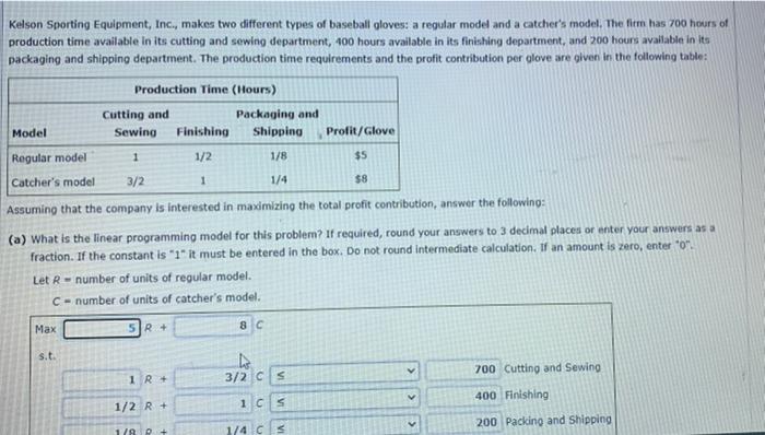 Kelson Sporting Equipment, Inc., makes two