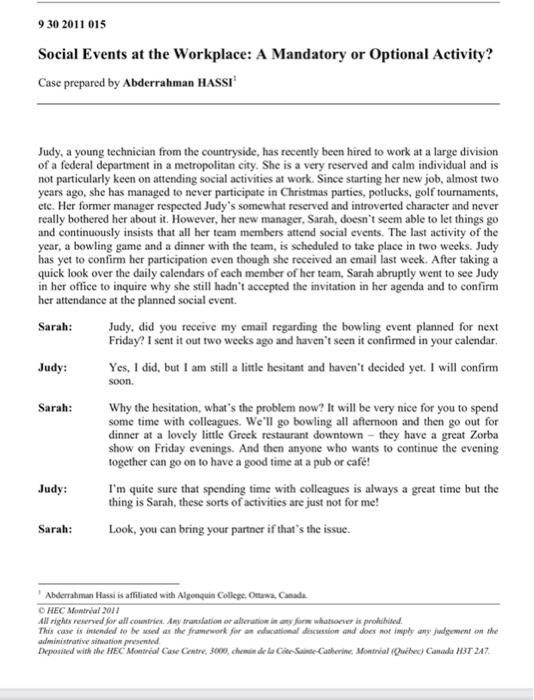 930 2011 015 Social Events at the Workplace: A