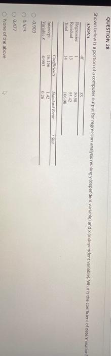 QUESTION 28 Shown below is a portion of a