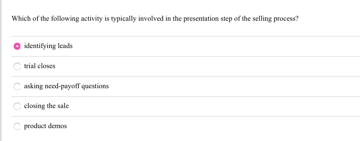 Which of the following activity is typically