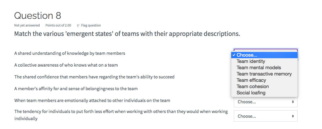 Question 8 Notyet answered Points out of 2.00 P