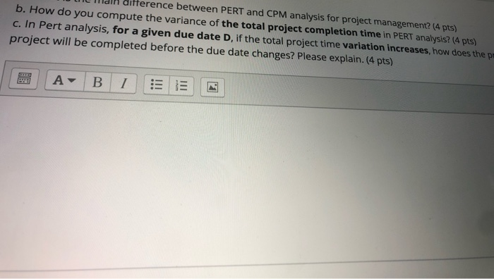 ditterence between PERT and CPM analysis for