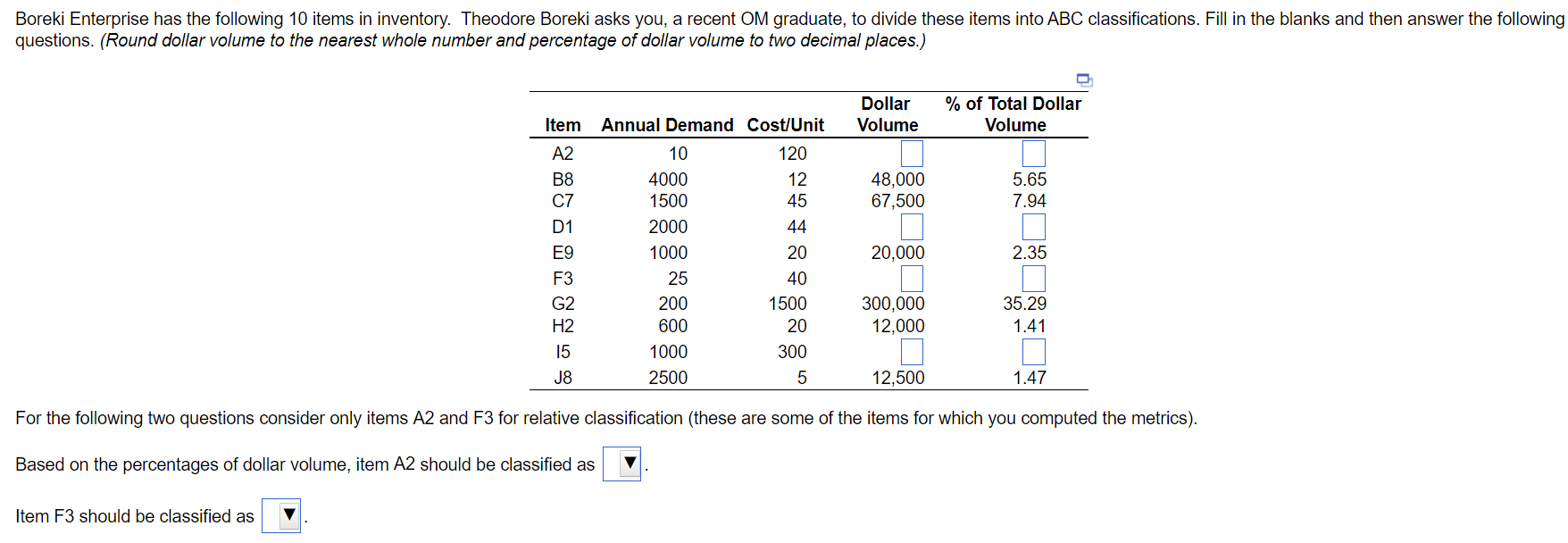 For the following two questions consider only