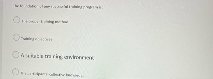 The foundation of any successful training program