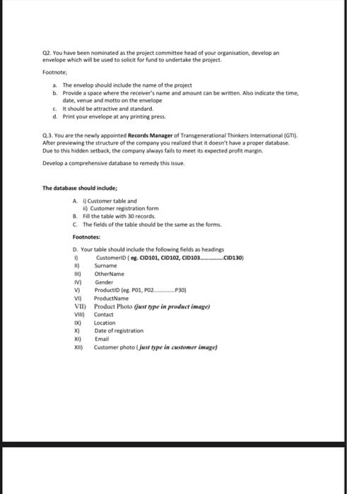 2. You have been nominated as the project