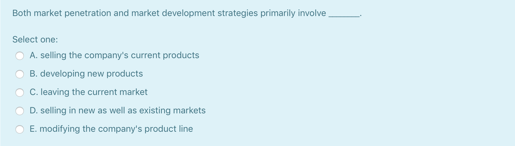 Both market penetration and market development