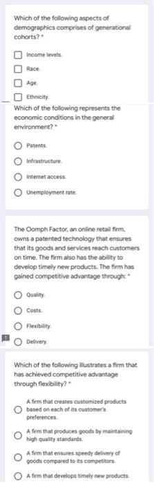 Which of the following aspects of demographics
