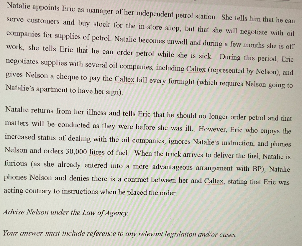 Natalie appoints Eric as manager of her