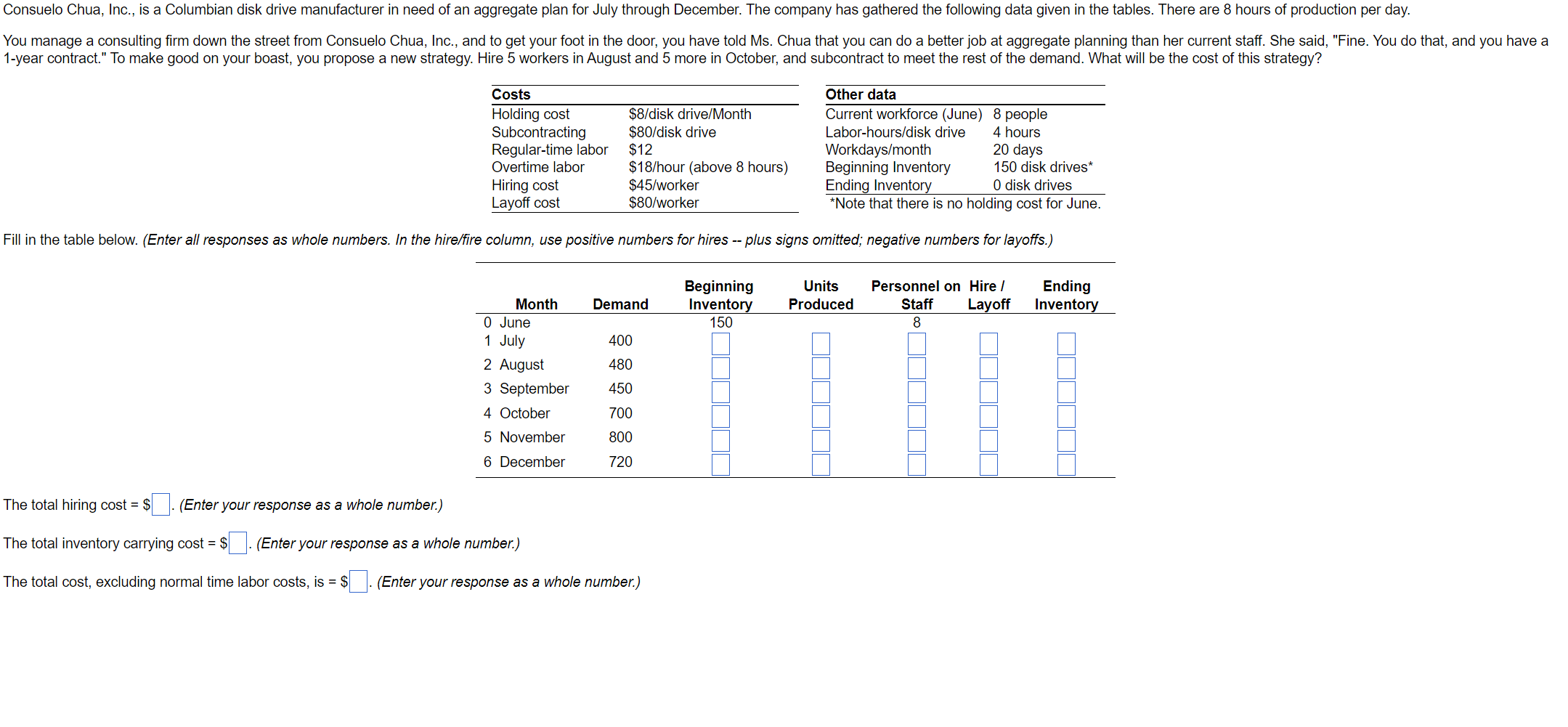 Consuelo Chua, Inc., is a Columbian disk drive