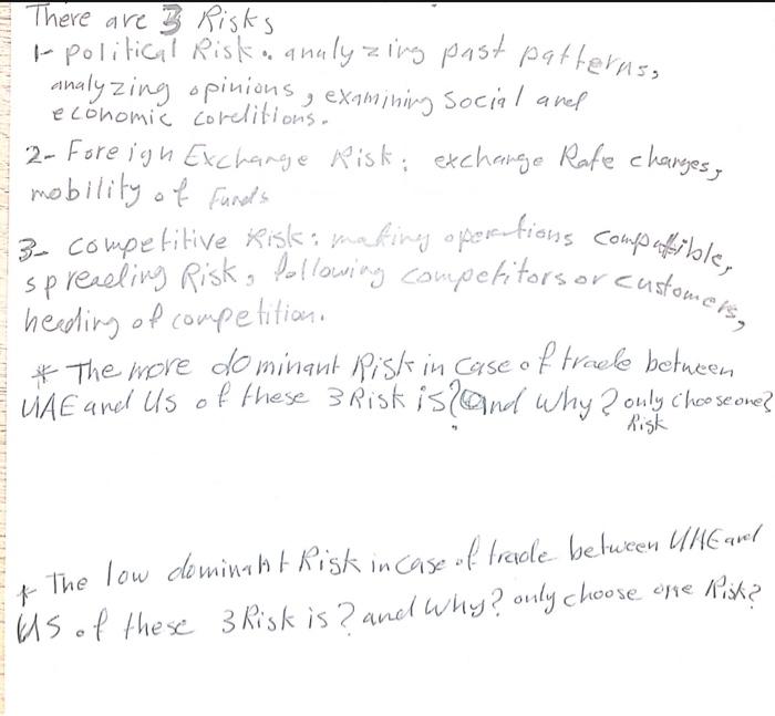 There are 3 Risks I political Risk analyzing past