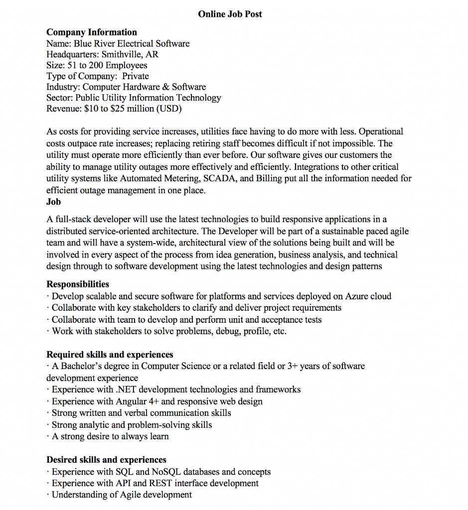 Part 3: Interview Questions Question 1: Question