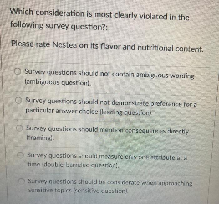 Which consideration is most clearly violated in