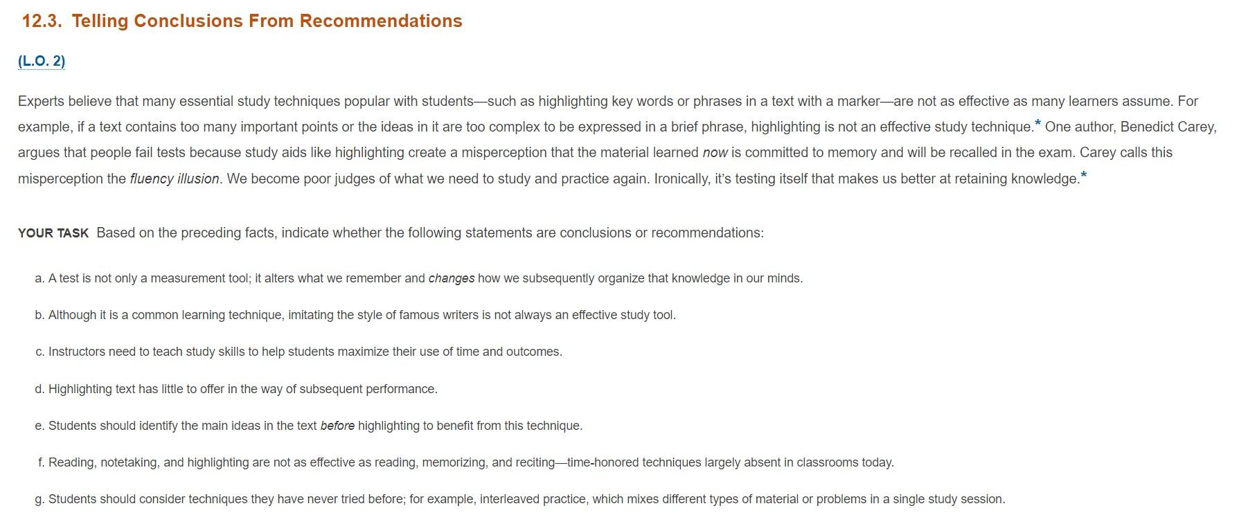 12.3. Telling Conclusions From Recommendations