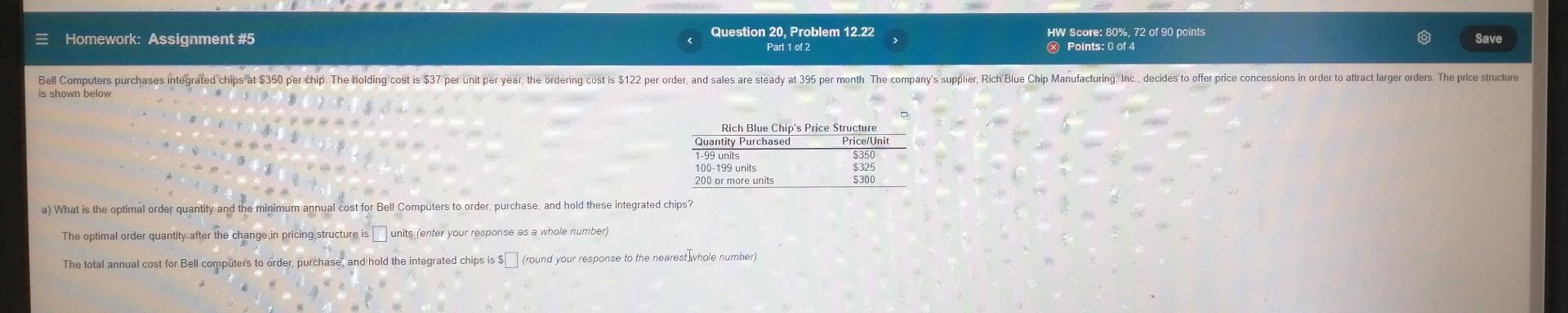3 Homework: Assignment #5 Question 20, Problem