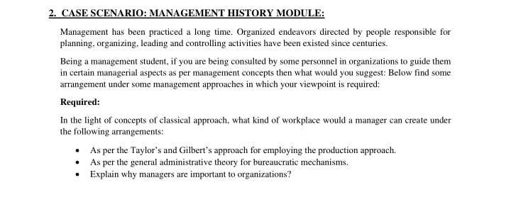 2. CASE SCENARIO: MANAGEMENT HISTORY MODULE: