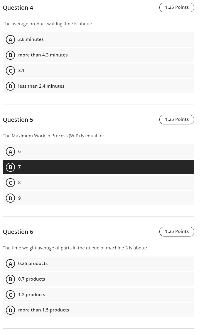 Question 4 1.25 Points The average product