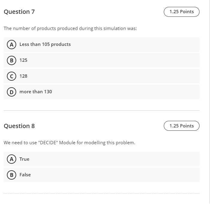 Question 4 1.25 Points The average product