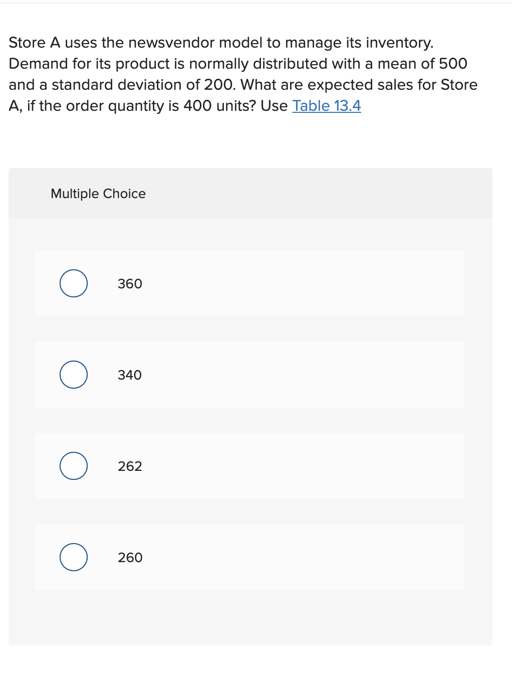 TABLE 13.4 The Distribution, FQ) and Expected