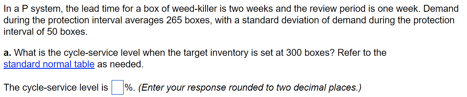 In a P system, the lead time for a box of