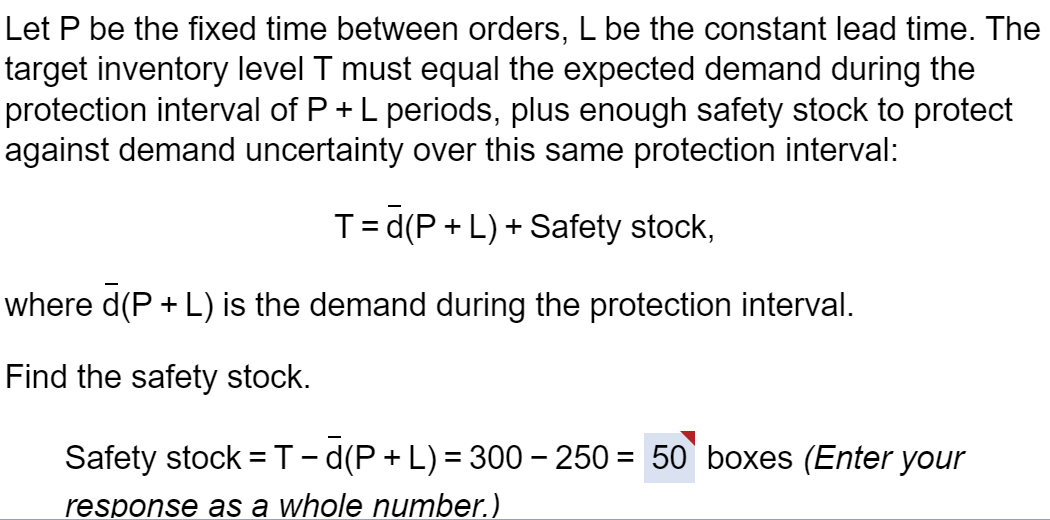 In a P system, the lead time for a box of