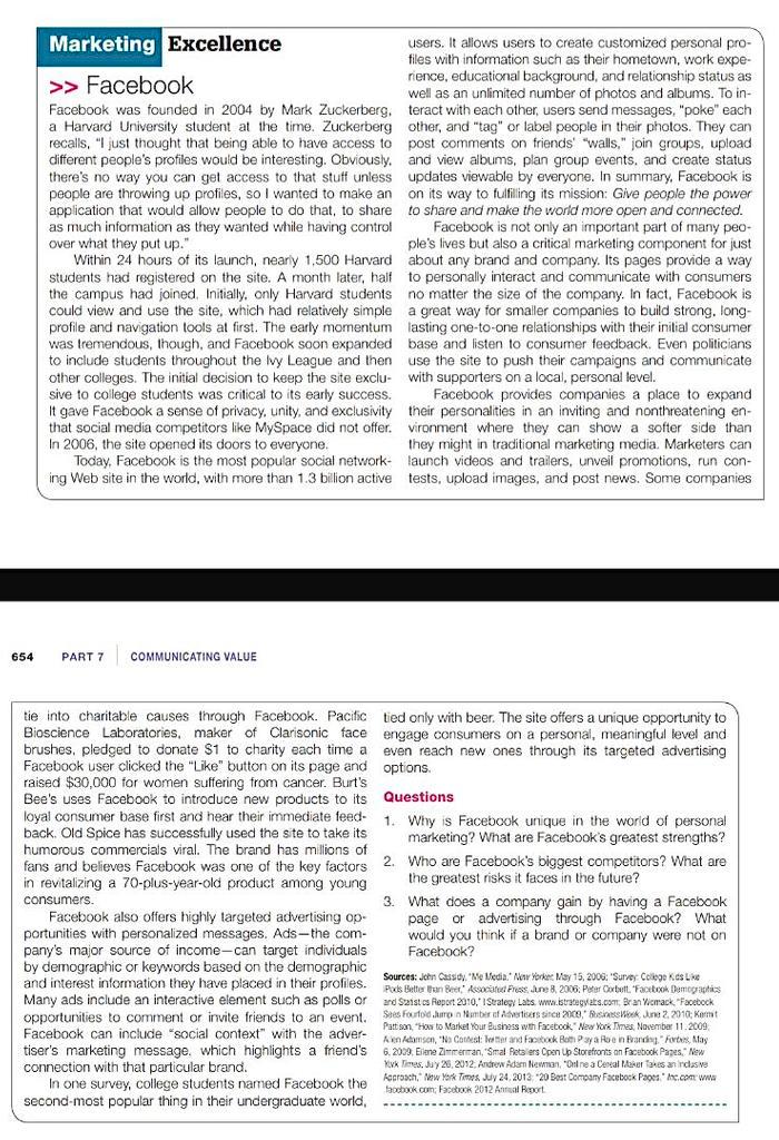 Marketing Excellence users. It allows users to